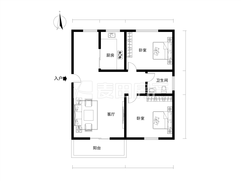国贸品质2房 南北通透  视野开阔  满2
